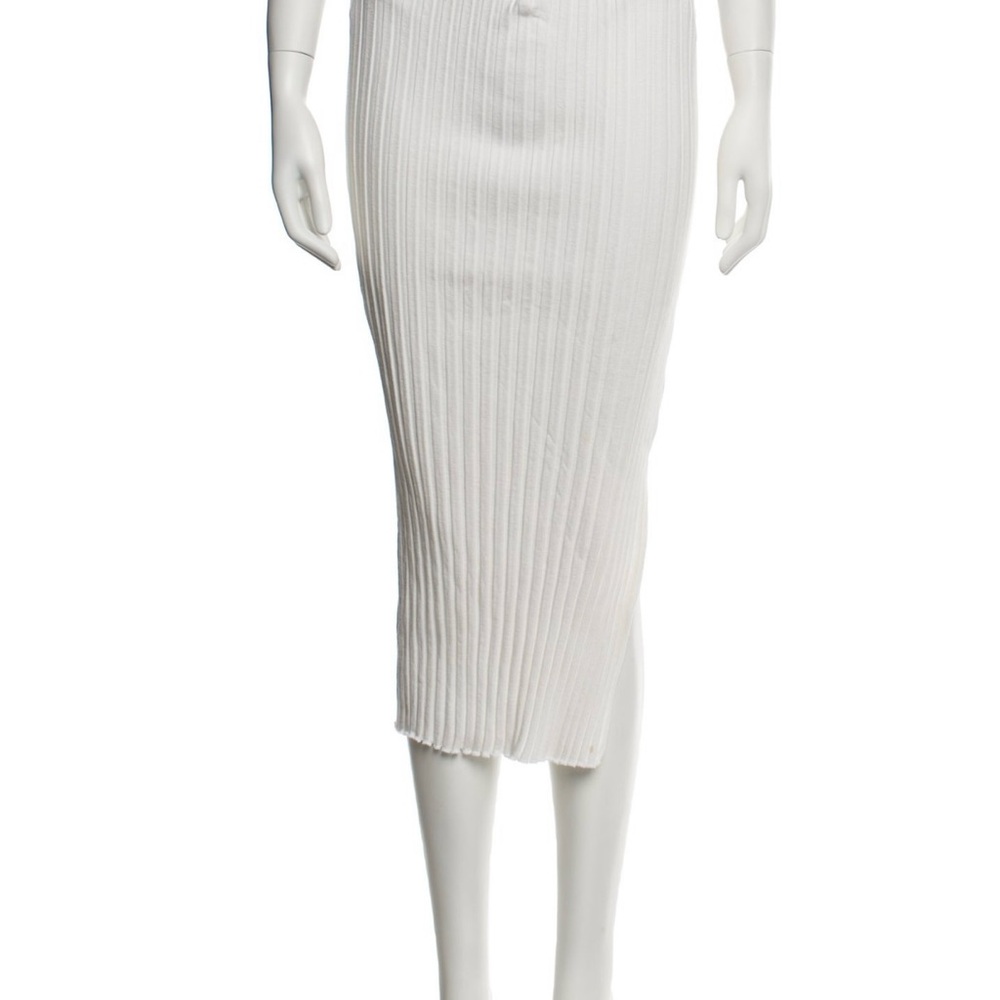 Simon Miller Cream Ribbed Midi Pencil Skirt